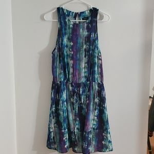 Blue - ish tie-dyed dress.